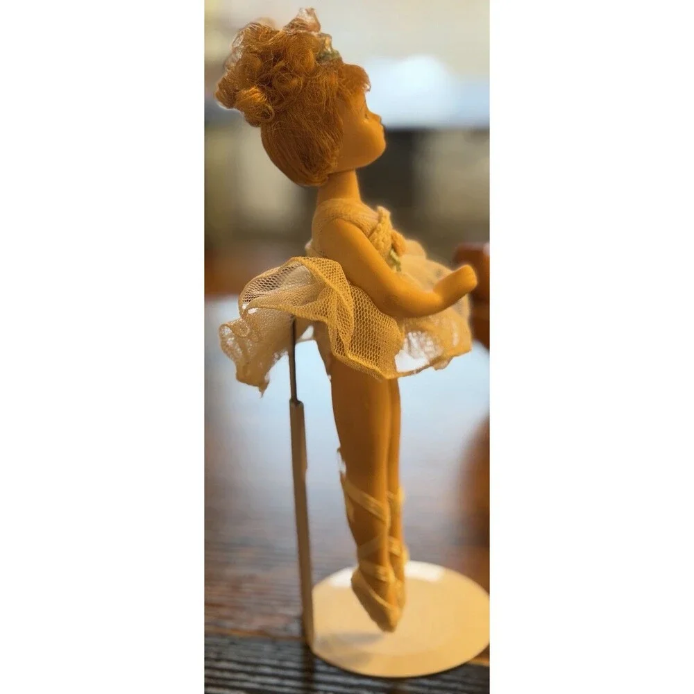 Vintage Porcelain Ballerina Doll w Stand 8-9 Inch Figurine Collectible